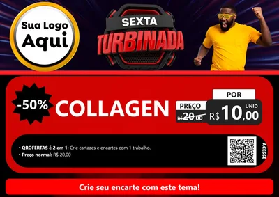 Modelo de Cartaz para Cartaz A4 Horizontal com o tema Sexta Turbinada para Suplementos alimentares