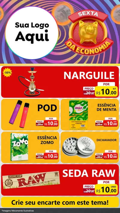 Modelo de TV para TV Vertical com o tema Sexta da Economia para Tabacaria