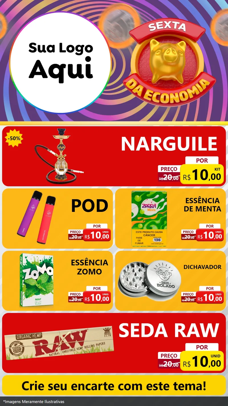 Modelo de TV para TV Vertical com o tema Sexta da Economia para Tabacaria