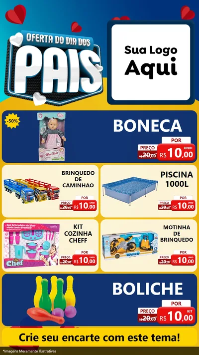 Modelo de TV para TV Vertical com o tema Oferta Do Dia Dos Pais para Brinquedos