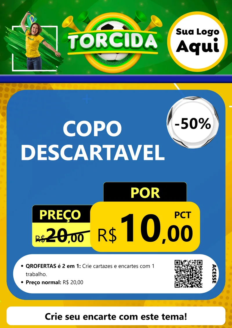 Modelo de Cartaz para Cartaz A4 Vertical com o tema Torcida para Embalagens
