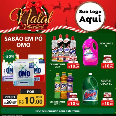 Modelo de Rede Social para Feed Facebook com o tema Natal Imperdível para Produtos de Limpeza