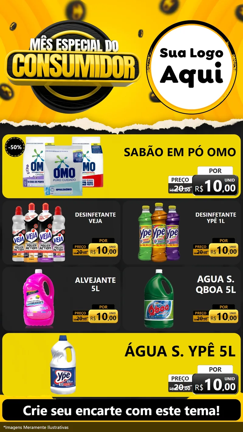 Modelo de TV para TV Vertical com o tema Mês Especial do Consumidor para Produtos de Limpeza