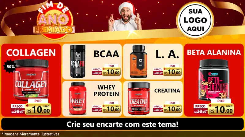 Modelo de TV para TV Horizontal com o tema Fim de Ano Premiado para Suplementos alimentares