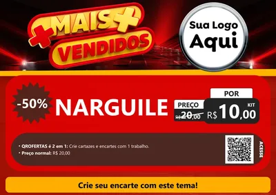 Modelo de Cartaz para Cartaz A4 Horizontal com o tema Mais Vendidos para Tabacaria