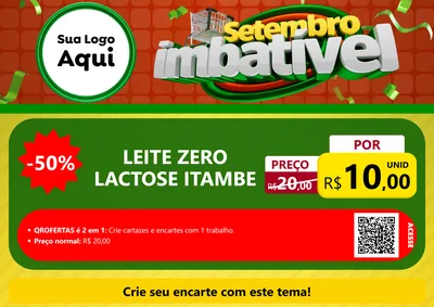 Modelo de Cartaz para Cartaz A4 Horizontal com o tema Setembro Imbatível para Frios e Laticínios