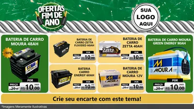 Modelo de TV para TV Horizontal com o tema Ofertas Fim de Ano para Baterias Elétricas