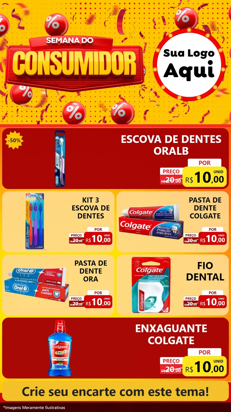 Modelo de TV para TV Vertical com o tema Semana do Consumidor para Higiene Pessoal