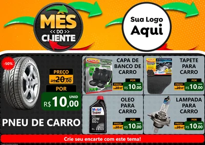 Modelo de Encarte para Encarte A4 Horizontal com o tema Mês do Cliente para Auto peças