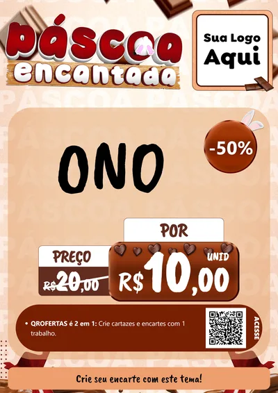 Modelo de Cartaz para Cartaz A4 Vertical com o tema Páscoa Encantada para Óticas