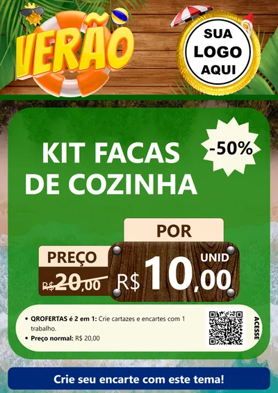 Modelo de Cartaz para Cartaz A4 Vertical com o tema Verão para Utilidades Domésticas