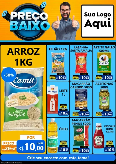 Modelo de Encarte para Encarte A4 Vertical com o tema Preço Baixo para Supermercado