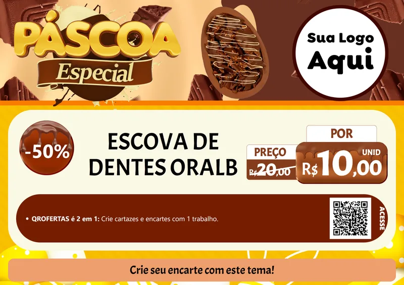 Modelo de Cartaz para Cartaz A4 Horizontal com o tema Páscoa Especial para Higiene Pessoal