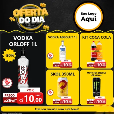 Modelo de Rede Social para Feed Facebook com o tema Oferta Do Dia para Distribuidora de bebidas