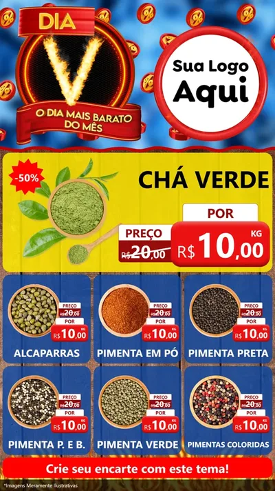Modelo de Rede Social para Stories com o tema Dia V - O Dia Mais Barato Do Mês para Produtos Naturais