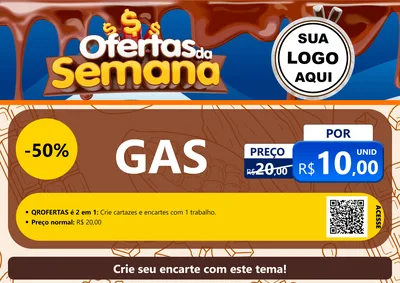 Modelo de Cartaz para Cartaz A4 Horizontal com o tema Ofertas da Semana - Páscoa para Água e gás