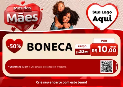 Modelo de Cartaz para Cartaz A4 Horizontal com o tema Mês das Mães para Brinquedos
