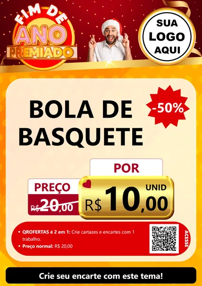 Modelo de Cartaz para Cartaz A4 Vertical com o tema Fim de Ano Premiado para Artigos Esportivos