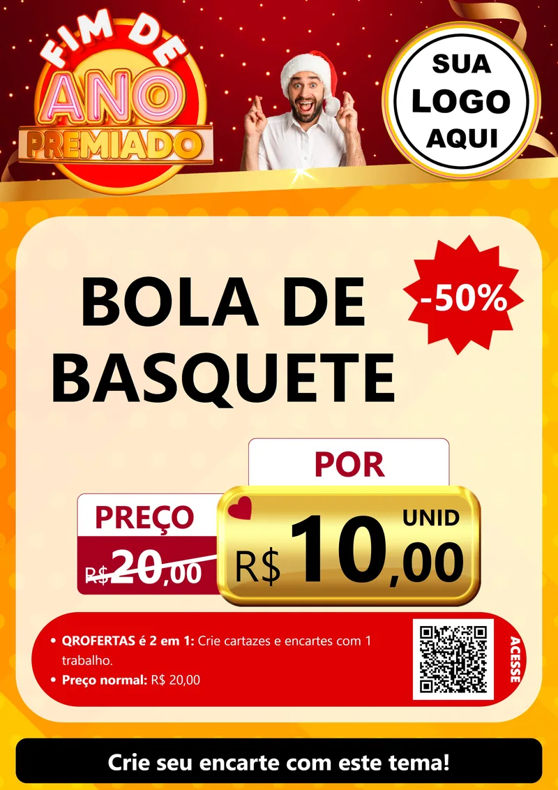 Modelo de Cartaz para Cartaz A4 Vertical com o tema Fim de Ano Premiado para Artigos Esportivos