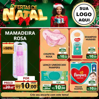 Modelo de Rede Social para Feed Facebook com o tema Ofertas de Natal para Bebês