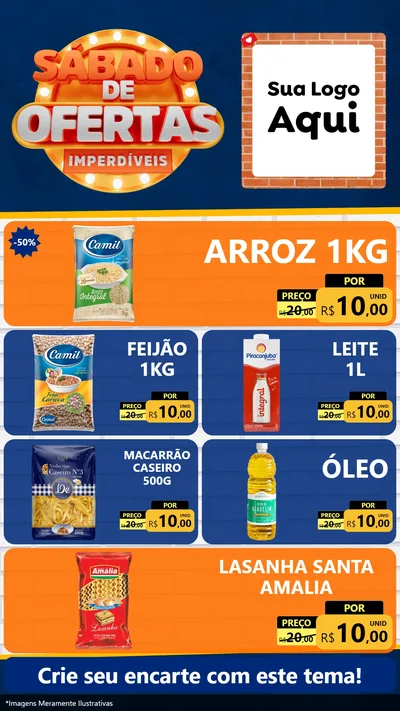 Modelo de TV para TV Vertical com o tema Sábado de Ofertas Imperdíveis para Supermercado