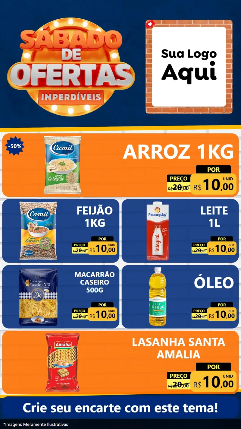 Modelo de TV para TV Vertical com o tema Sábado de Ofertas Imperdíveis para Supermercado