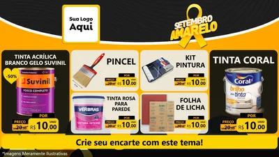 Modelo de TV para TV Horizontal com o tema Setembro Amarelo para Tintas e Ferramentas