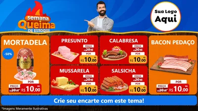 Modelo de TV para TV Horizontal com o tema Semana Queima de Estoque para Frios e Laticínios