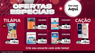 Modelo de TV para TV Horizontal com o tema Ofertas Especiais - Futebol para Peixaria