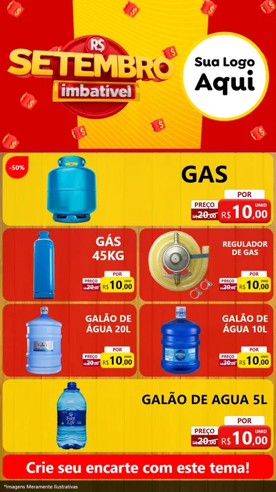 Modelo de TV para TV Vertical com o tema Setembro Imbatível para Água e gás