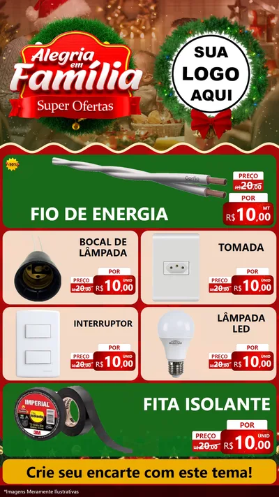 Modelo de TV para TV Vertical com o tema Alegria Em Família - Super Ofertas para Materiais Elétricos