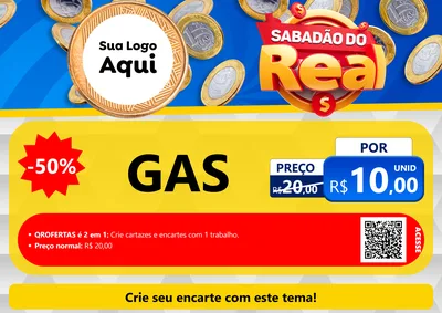 Modelo de Cartaz para Cartaz A4 Horizontal com o tema Sabadão do Real para Água e gás