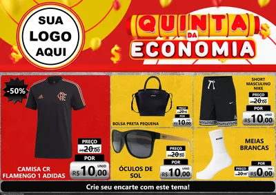 Modelo de Encarte para Encarte A4 Horizontal com o tema Quinta da Economia para Roupas e acessórios