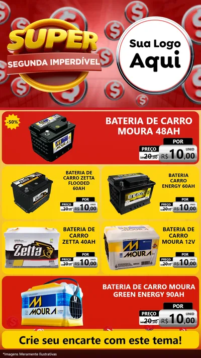 Modelo de TV para TV Vertical com o tema Super Segunda Imperdível para Baterias Elétricas