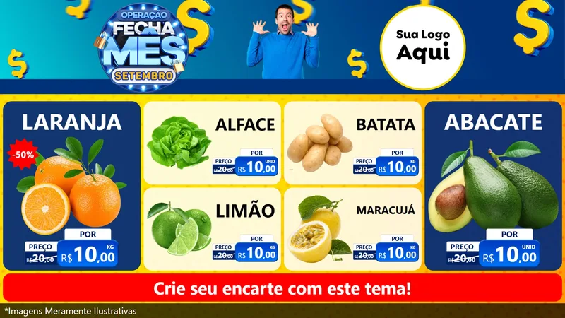 Modelo de TV para TV Horizontal com o tema Operação Fecha Mês Setembro para Hortifrúti