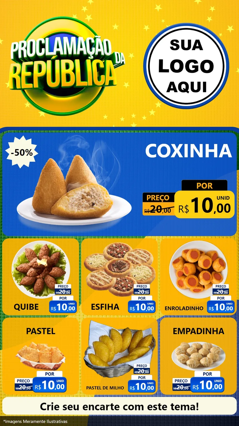 Modelo de Rede Social para Stories com o tema Proclamação da República para Salgadaria