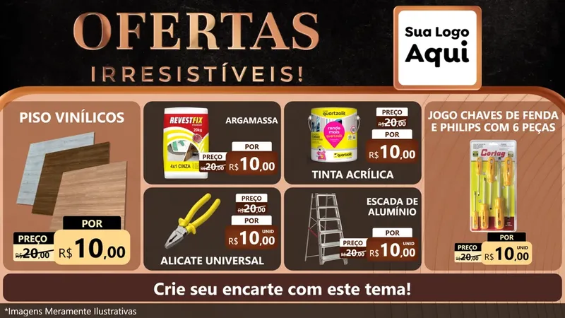 Modelo de TV para TV Horizontal com o tema Ofertas Irresistíveis! para Material para Construção
