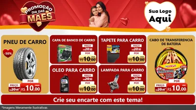 Modelo de TV para TV Horizontal com o tema Promoção Dia das Mães para Auto peças