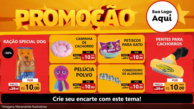 Modelo de TV para TV Horizontal com o tema Promoção para Pet Shop