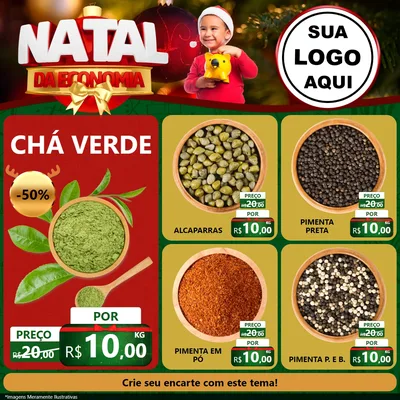 Modelo de Rede Social para Feed Facebook com o tema Natal da Economia para Produtos Naturais