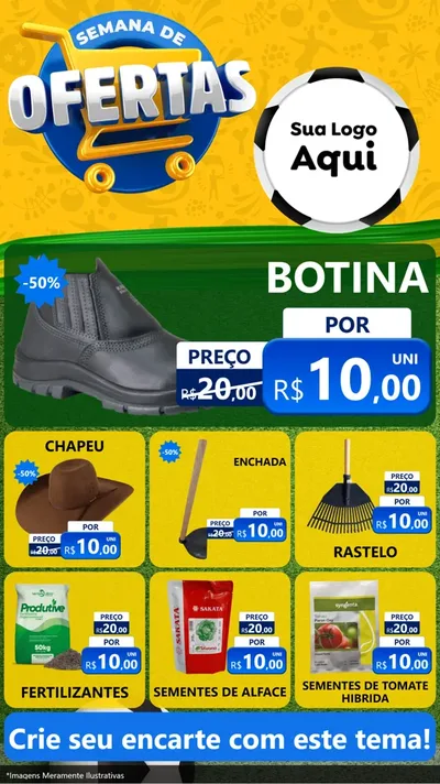 Modelo de Rede Social para Stories com o tema Semana de Ofertas - Copa para Agropecuária