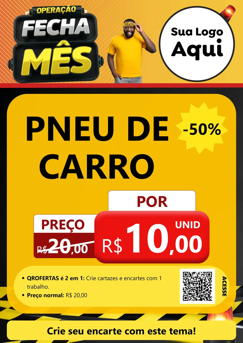 Modelo de Cartaz para Cartaz A4 Vertical com o tema Operação Fecha Mês para Auto peças