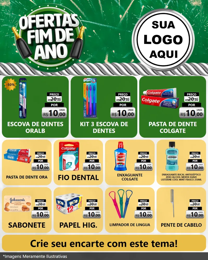 Modelo de Rede Social para Feed Instagram com o tema Ofertas Fim de Ano para Higiene Pessoal