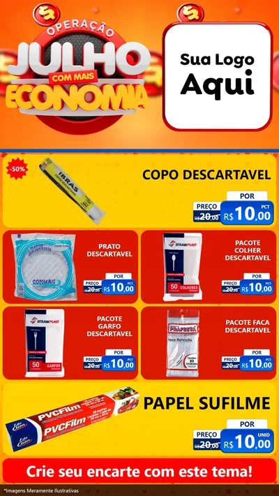 Modelo de TV para TV Vertical com o tema Operação Julho Com Mais Economia para Embalagens