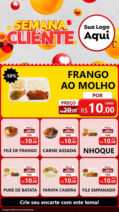 Modelo de Rede Social para Stories com o tema Semana do Cliente para Restaurante