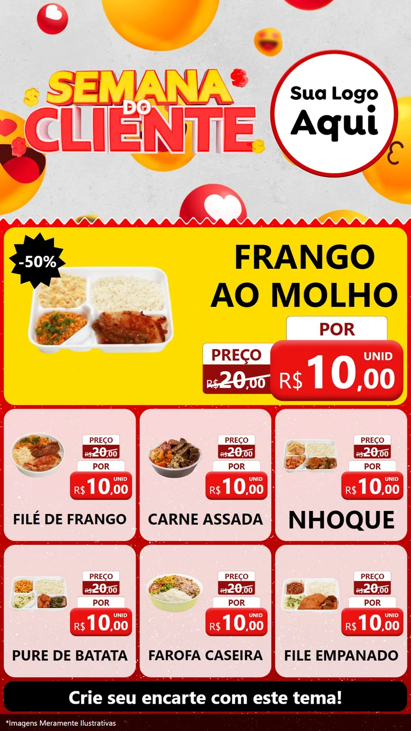 Modelo de Rede Social para Stories com o tema Semana do Cliente para Restaurante