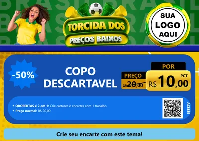 Modelo de Cartaz para Cartaz A4 Horizontal com o tema Torcida dos Preços Baixos para Embalagens