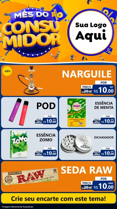 Modelo de TV para TV Vertical com o tema Mês do Consumidor para Tabacaria