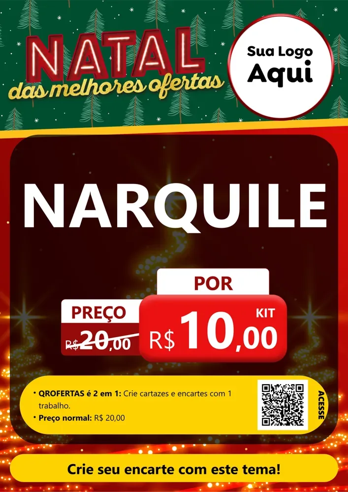 Modelo de Cartaz para Cartaz A4 Vertical com o tema Natal das Melhores Ofertas para Tabacaria