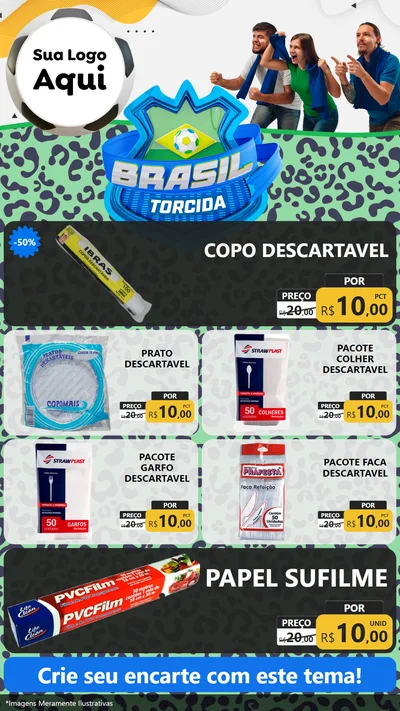 Modelo de TV para TV Vertical com o tema Brasil Torcida - Copa para Embalagens